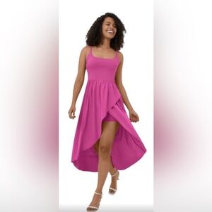 NWT - HALARA Pink Sleeveless High-Low Dress - medium